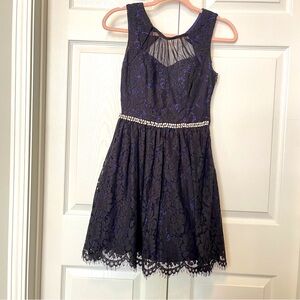 Jodi Kristopher Black Lace Dress Size 1